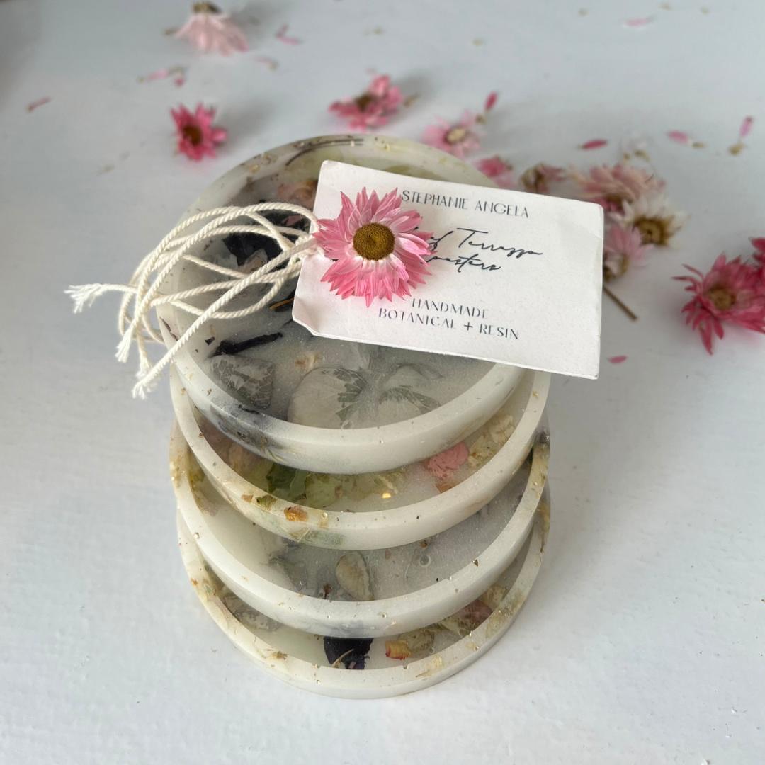 Dried Floral Terrazzo Trinket Trays