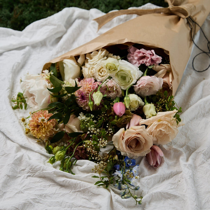 Colourful summer bouquet with dahlia's