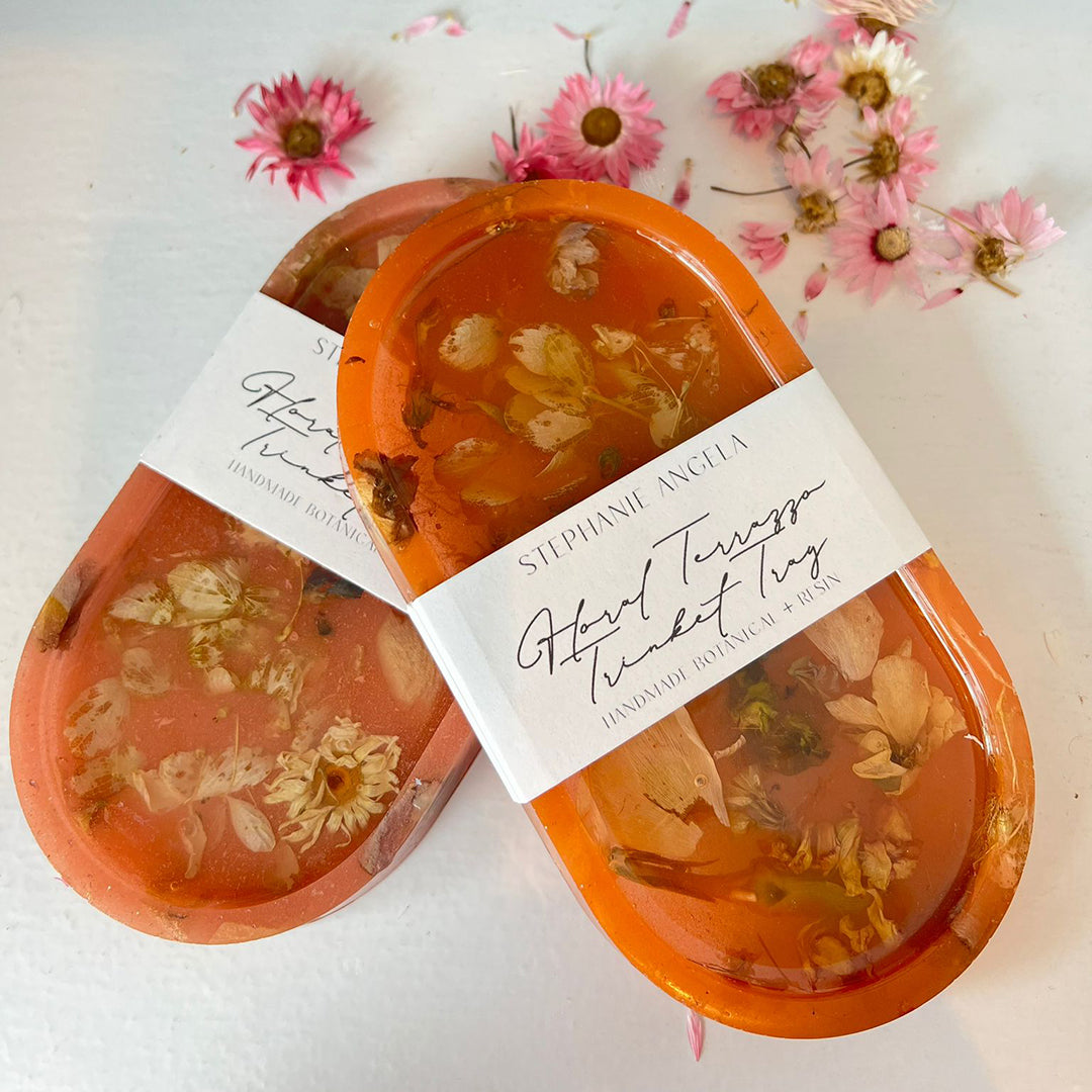 Dried Floral Terrazzo Trinket Trays