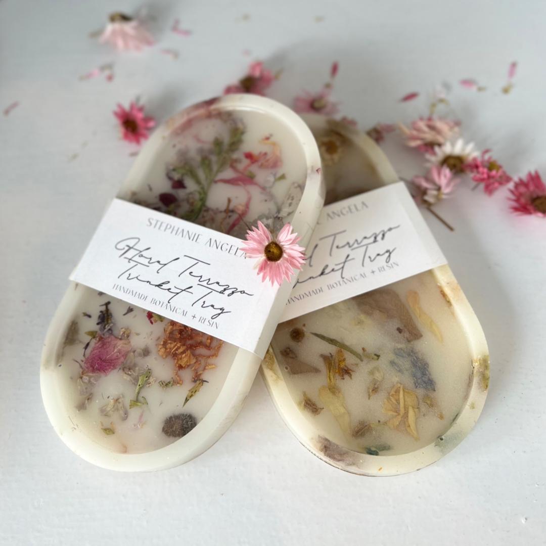 Dried Floral Terrazzo Trinket Trays