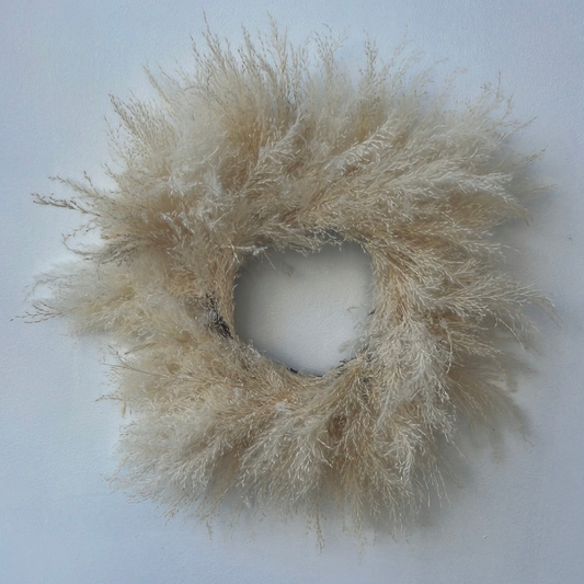 PAMPAS WREATH LARGE CREAM 24"
